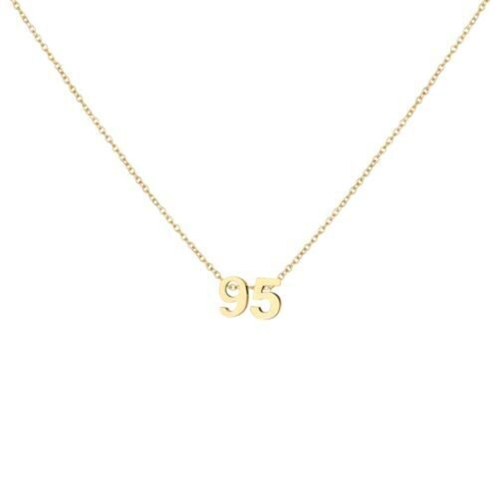 8239 18K Gold Plated Number 95 Necklace Dainty Pendant Chain Necklace